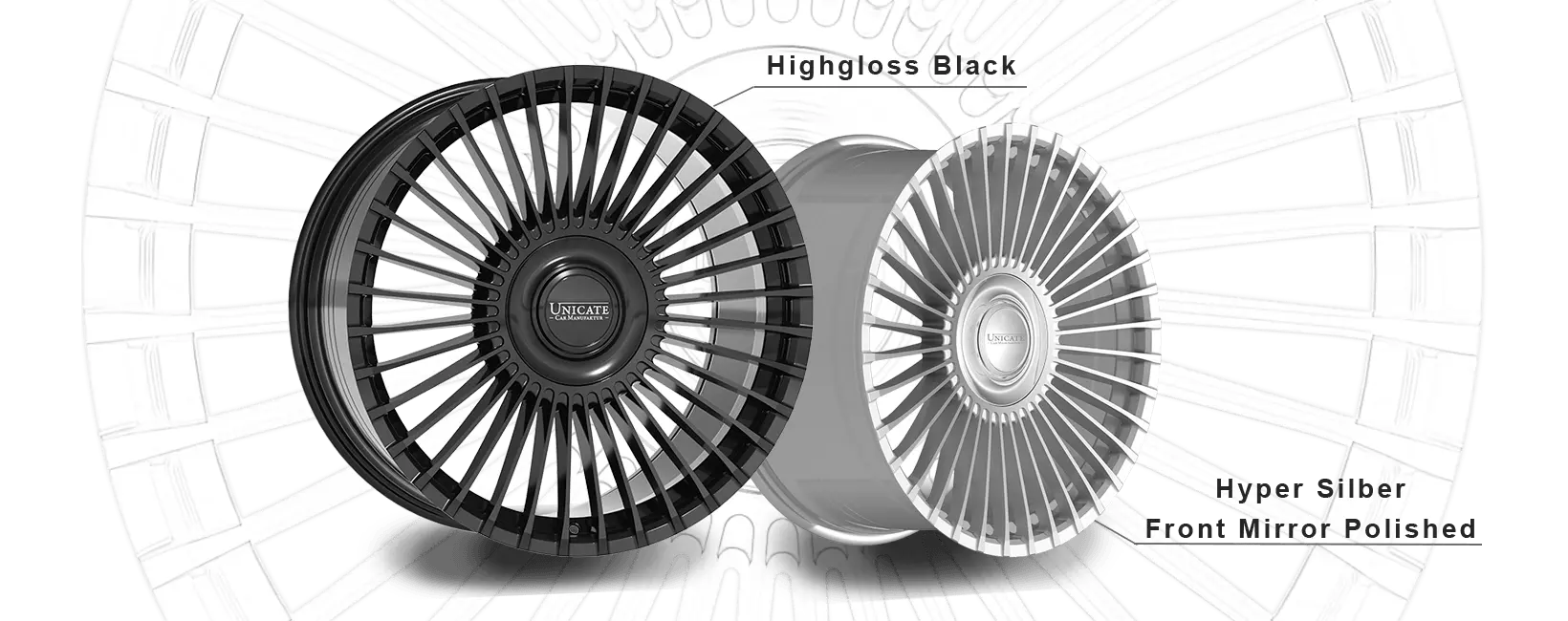 UNICATE Multispoke 36 - Deep Concave Floating Cap